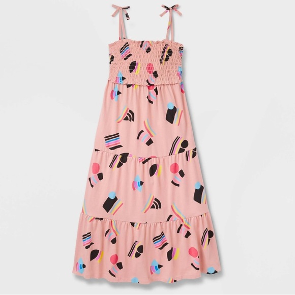 NWT Target Pride Kids' Sleeveless Abstract Rainbow A-Line Dress - Pink M - Picture 2 of 6